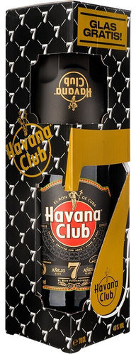 Havana Club 7 años mit Glas ( 0,7l )