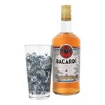 Bacardi 4 años ( 0,7l ) mit Glas